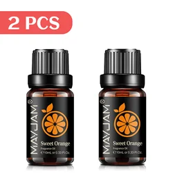 Fruit Fragrance Oil Collection - Strawberry, Watermelon, Mango, Coconut, Cherry Scent for Aromatherapy and Crafting (2pcs Sweet Orange)