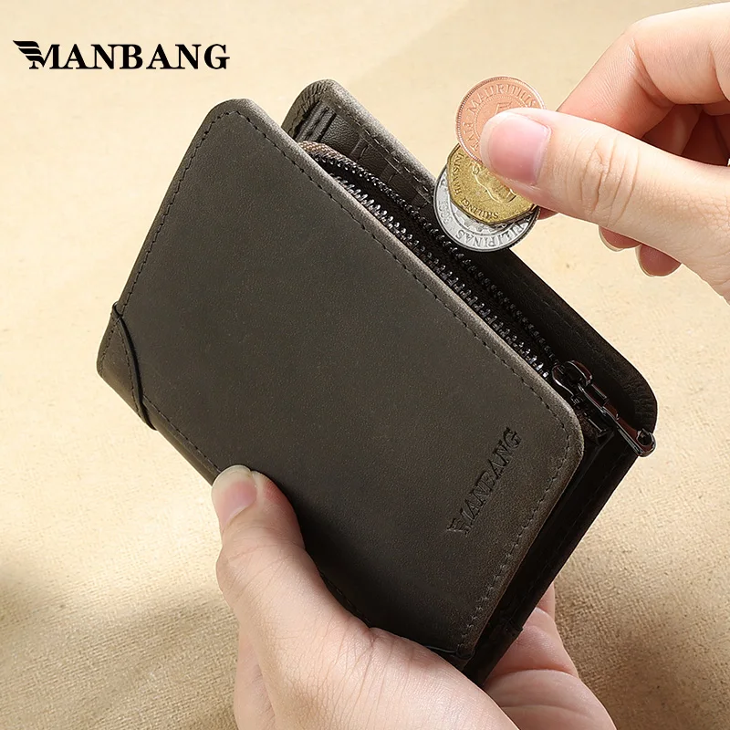 ManBang Vintage Genuine Leather Key Wallet Women Keychain Covers