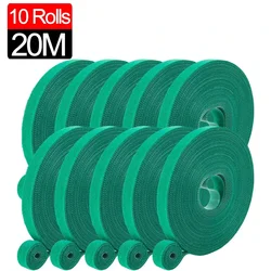 Durable Adjustable Nylon Plant Ties - Reusable Garden Fastener Tape (10Rolls(20M))
