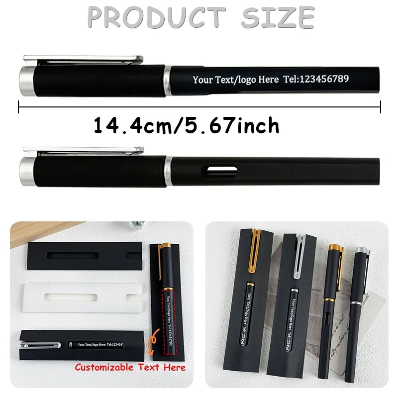 Customizable Gel Pens Set with Elegant Paper Box - Premium Office Stationery Supplies