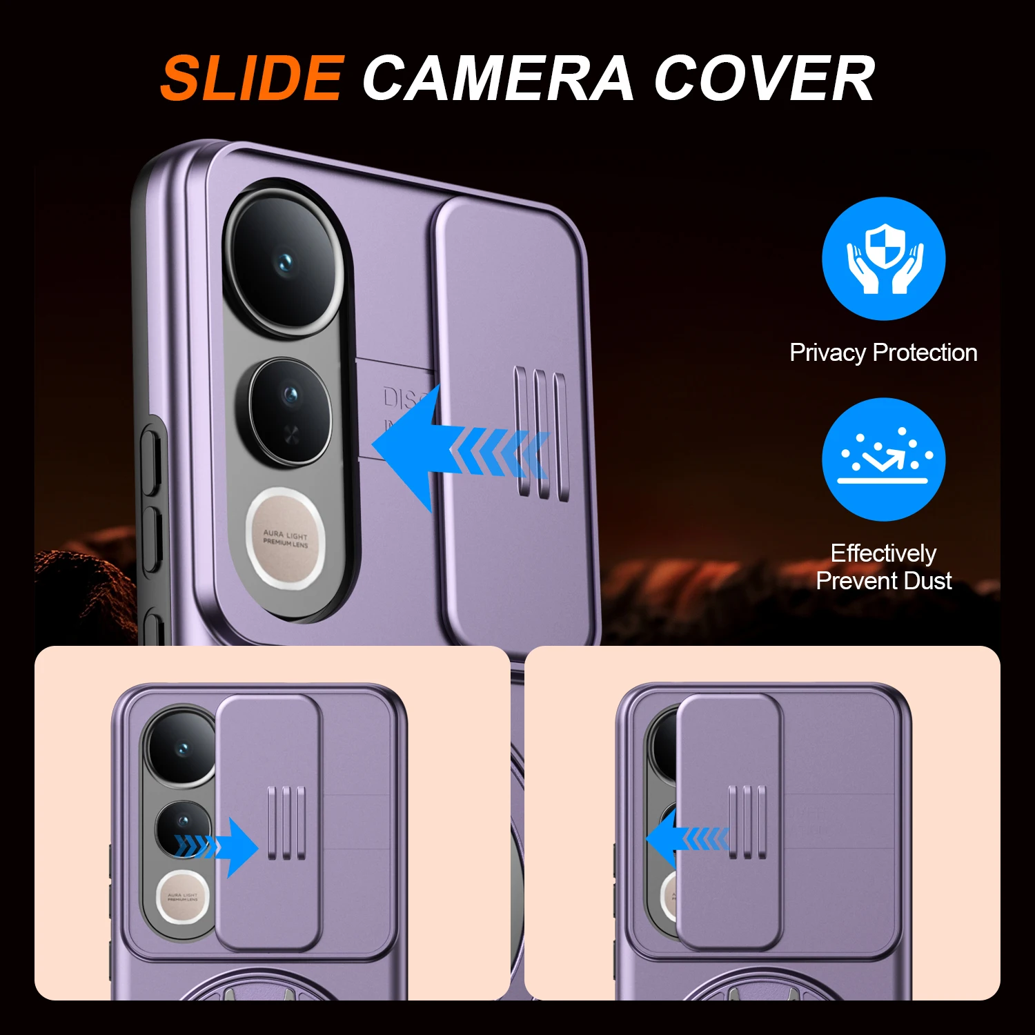 Sliding Camera Cover for Vivo Smartphones - Protective Mobile Phone Case