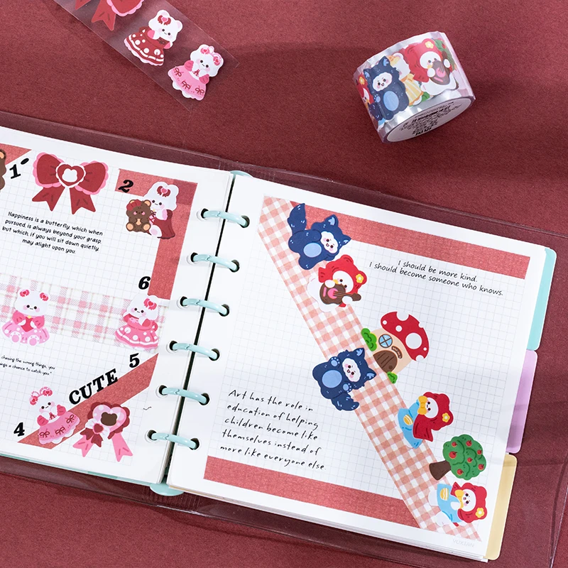 Kawaii Cartoon Animals Cat Rabbit Washi Tape Masking Tape Cute Decorative Adhesive Tape Sticker Scrapbooking Diary Stationery