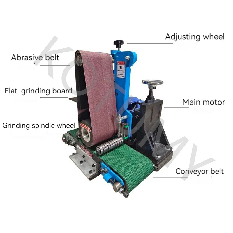 380v/220V Small Metal Plane Polishing and Grinding Machine Automatic Desktop Flat Plate Deburring and Derusting Belt Machine