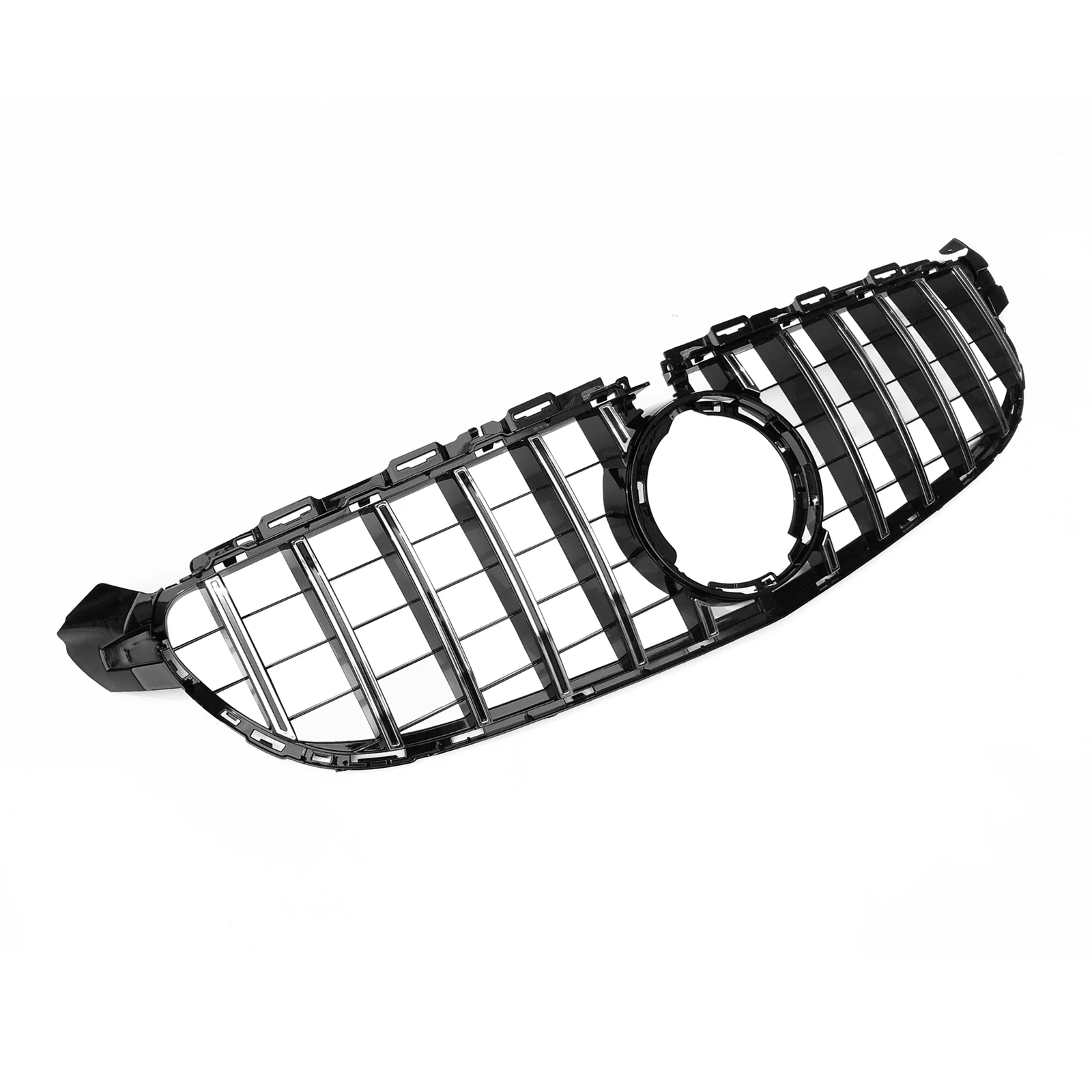 

Front Grille Grill For Mercedes Benz C Class W205 C63 C63S AMG 2019-2021 Only GT R Silver/Black Car Upper Bumper Hood Mesh Grid
