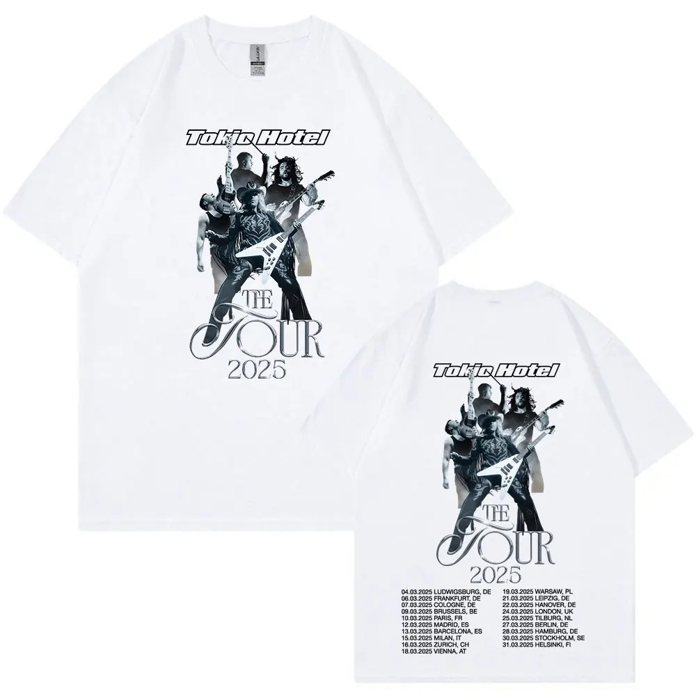 German Rock Band Tokio Hotel The Tour 2025 T Shirts Men Hip Hop Punk Gothic T-shirt Cotton Casual Loose Short Sleeve T-shirts 3