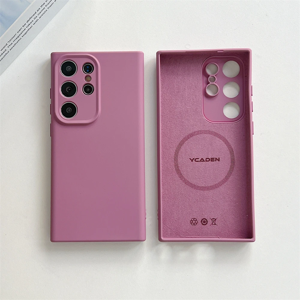 Soft Liquid Silicone Magnetic Shockproof Case with Wireless Charging Support