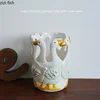 Hand Drawn Duck Shaped Ceramic Vase Animal Flowerpot Home Flower Arrangement Flower Vessels Dried Flower Vase Hydroponic Vases 2