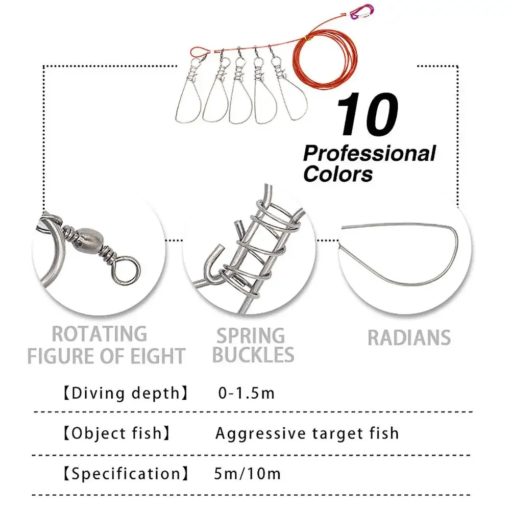 Description Picture 3 of item2024 New  Fishing Lock Buckle Tackle Fishing Accessories Stainless Steel Chain Stringer With Float Live Fish Lure Lock belt