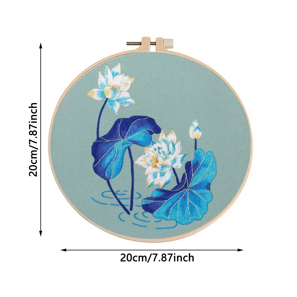 Hand Embroidery Kit DIY Needlework Bouquet Flower Needlecraft for Beginner Cross Stitch Artcraft Material Pack With Hoop