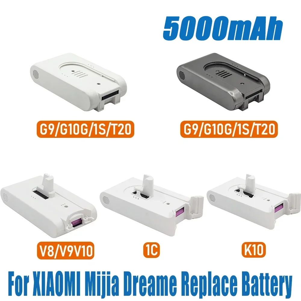 

For Xiaomi Mijia Dreame Replacement Battery 5000mAh Vacuum Cleaner PartsFull Series G9 G10 1S T20 V8 V9 V10 K10 1C Battery 7S1P