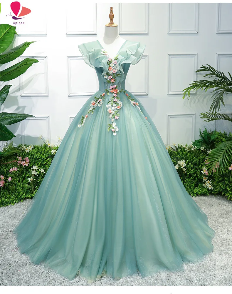 

Party Art Performance Stage Solo Costume Chorus Dress Embroidered Dames Couture Noble Elegant Gown Birthday