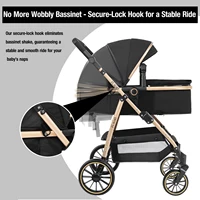 Poussette légère 3 en 1 pour landau, poussette pliable de haute qualité, poussette plate pour bébé, siège réglable 2