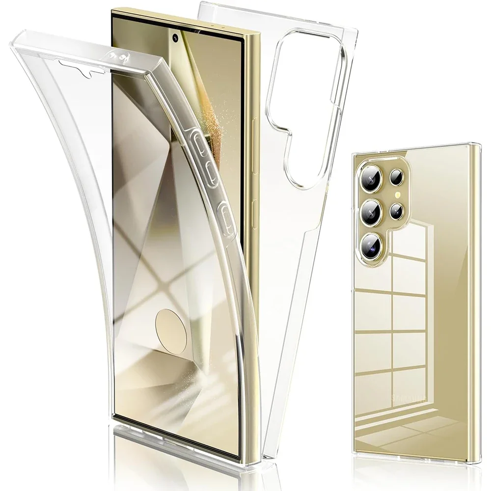 360° Full Body Clear Hybrid Phone Case - Transparent Hard PC & Soft Silicone Shell