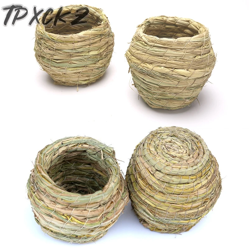Bird House Handmade Straw Bird Nest Natural Grass Cage Decorative Weave Hanging Parrot Courtyard