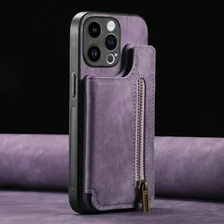 Zippered Leather Wallet Case with Card Holder and Back Cover for Redmi Note 17 Pro 5G (PURPLE)