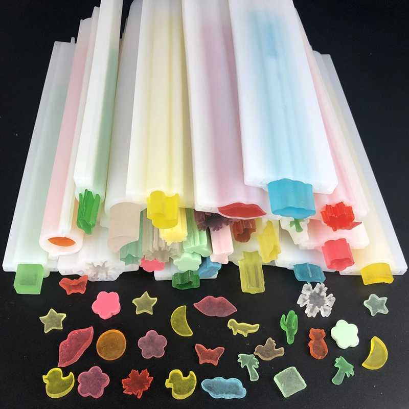 Various Shapes Silicone Tubular Soap Moulds DIY Handmade Soaps Long Bar Soap Tube Molds Supplies