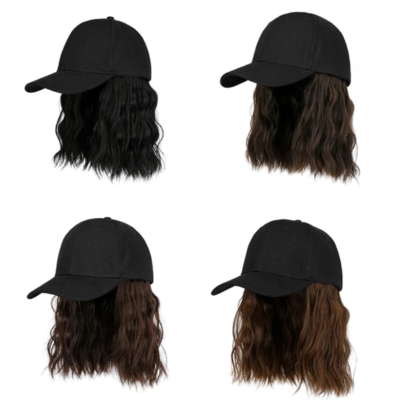 

Synthetic Fiber Hat Soft Curly Hair Baseball Cap Women Fashion Curly Hat Female Accessories Hair Cap