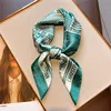 2024 Popular Square Shawls Luxury Sunscreen Satin Kerchief Four Seasons 90X90CM Silk Scarves Fashion Letter Headcloth Scarf Bag 5