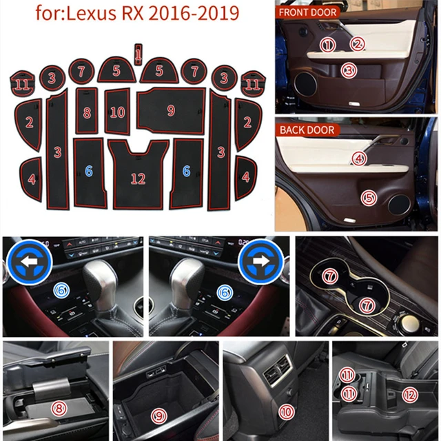Car Gate Slot Mat For Lexus RX 300 200t 450h RX200t RX300 RX450h 2016-2019  Holders Non-slip PadCup Cushion Groove Mat - AliExpress
