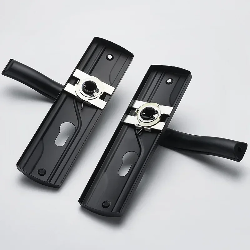 Black Door Handle Lock Keys Set Bedroom Set Silent Bearing Black Large Knob Manganese Steel Universal for Livingroom