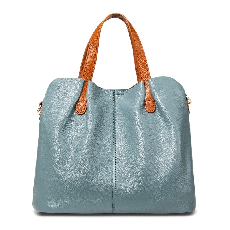 

Genuine Leather Women's Bags Fashion Commute Handbags Solid Color Tote Messenger Luxury Designer Shoulder Cossbody Bag Female