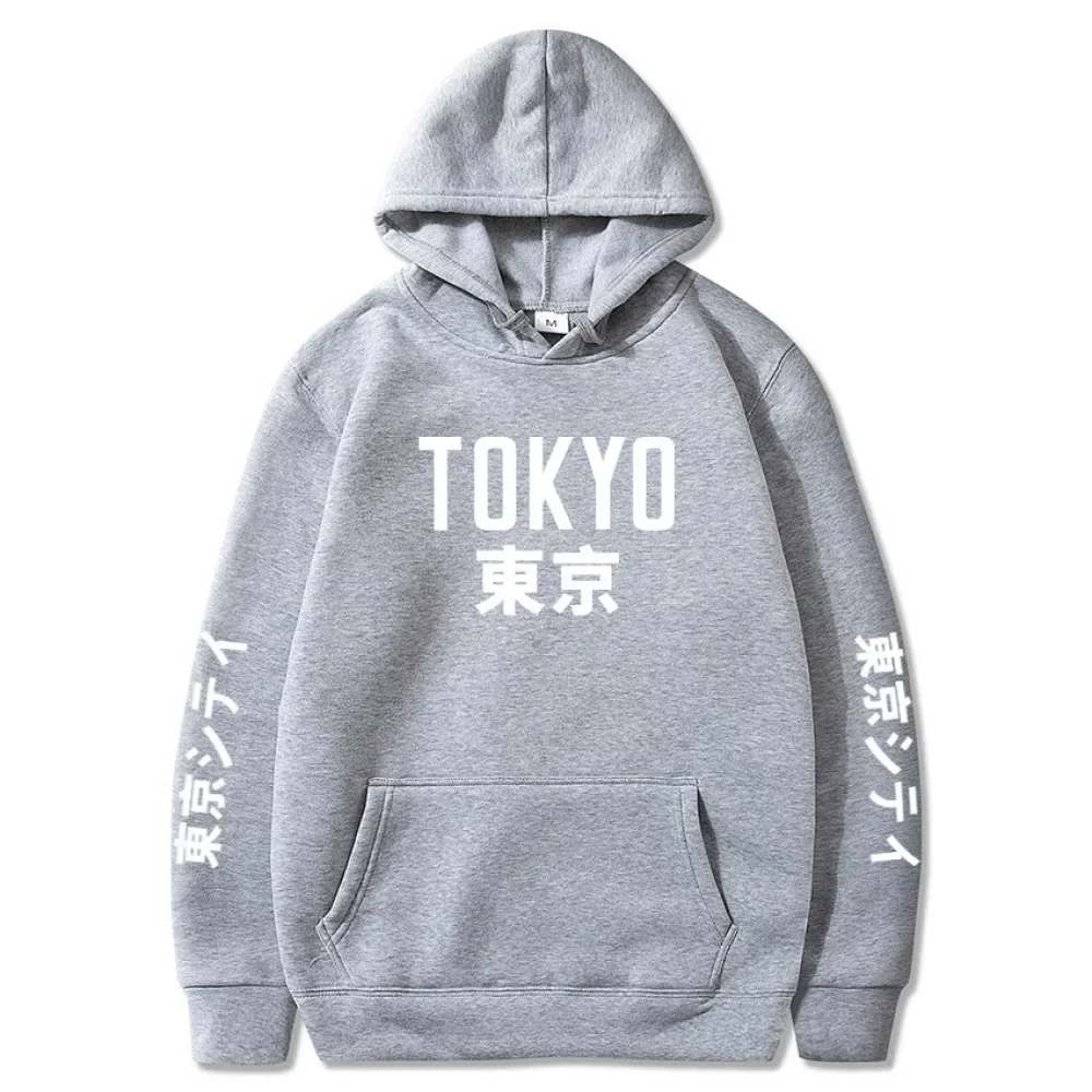 Sudadera con capucha con estampado de letras de Tokio para hombre