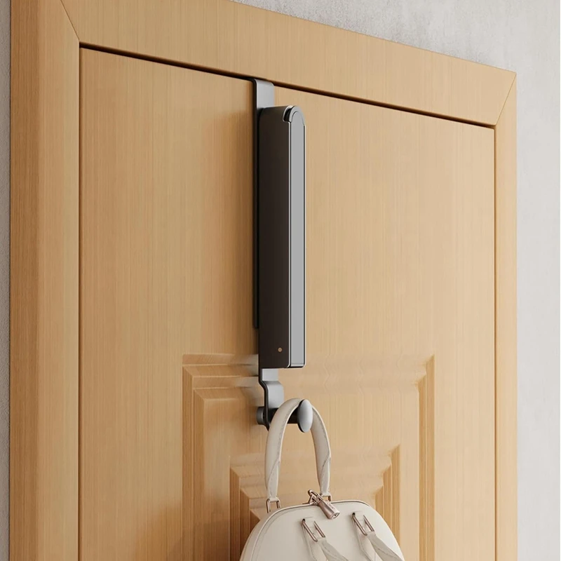 Folding Clothes Drying Rack, Aluminum Alloy Over The Door Hanger With Retractable Rod, Foldable Portable For Bathroom Promotion 2