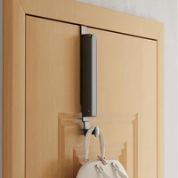 Folding Clothes Drying Rack, Aluminum Alloy Over The Door Hanger With Retractable Rod, Foldable Portable For Bathroom Promotion 2