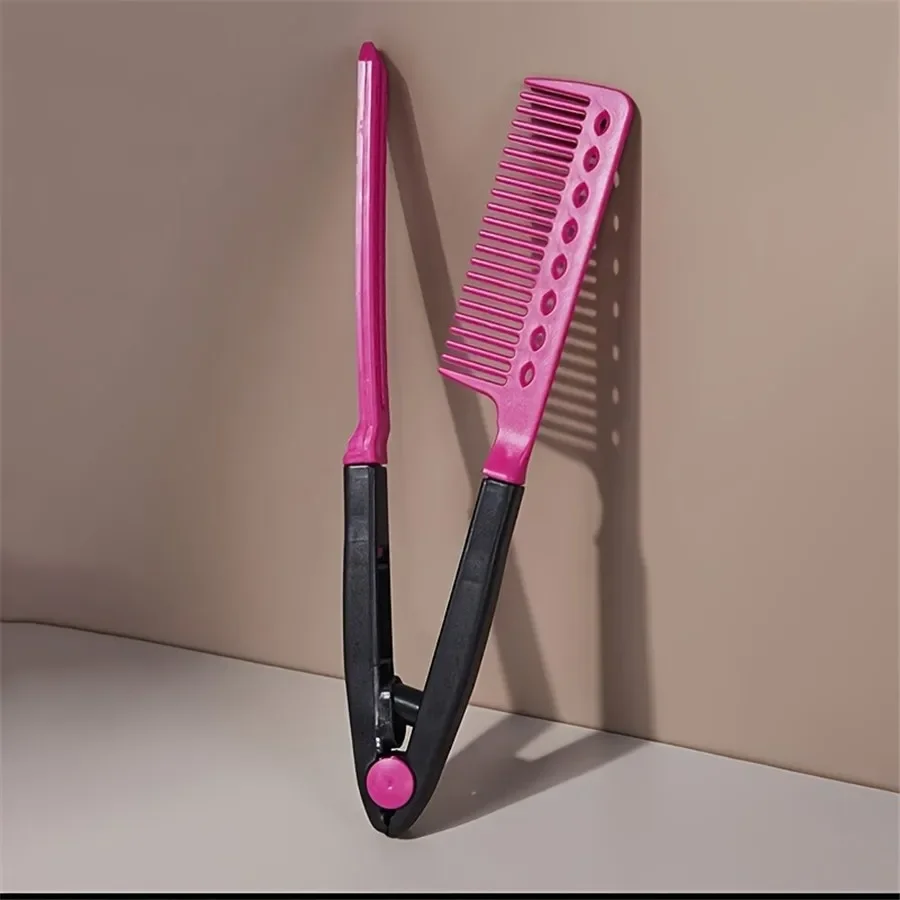 1pcs V-Shaped Hair Straightening Comb DIY Hairdressing Straightener Hairdressing Beauty Tools