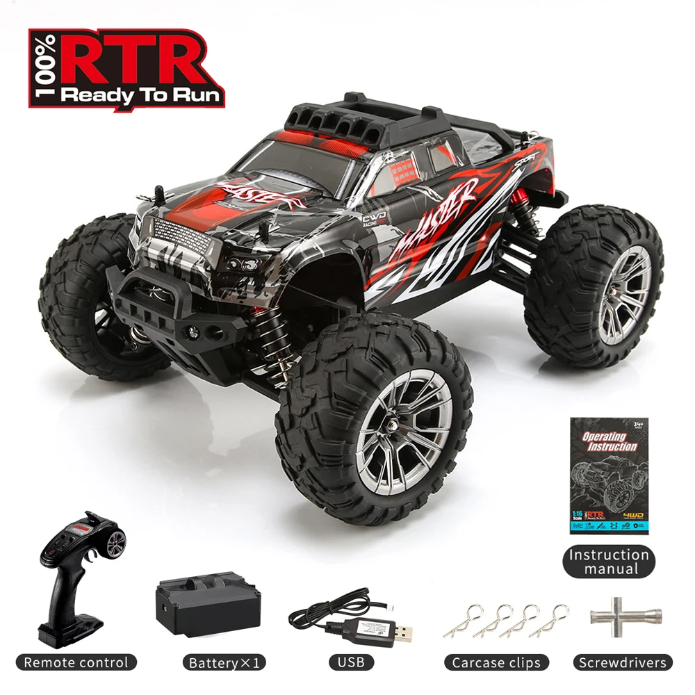 KF11 RC카, 2.4G 오프로드 4WD 50 KM/H 전기 고속 드리프트 레이싱, IPX6 방수 리모컨 장난감, 어린이 선물