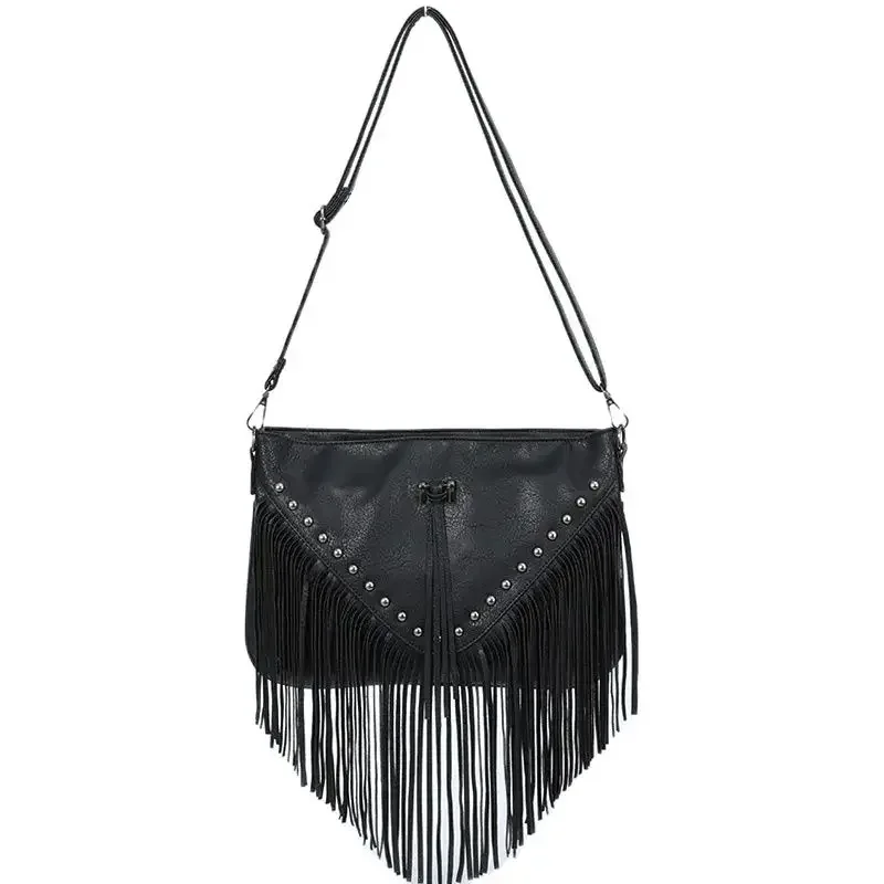 

Сумка на плечо кожаная женская, мягкая большая сумочка с кисточками, Модный повседневный мессенджер, роскошный саквояж кросс-боди