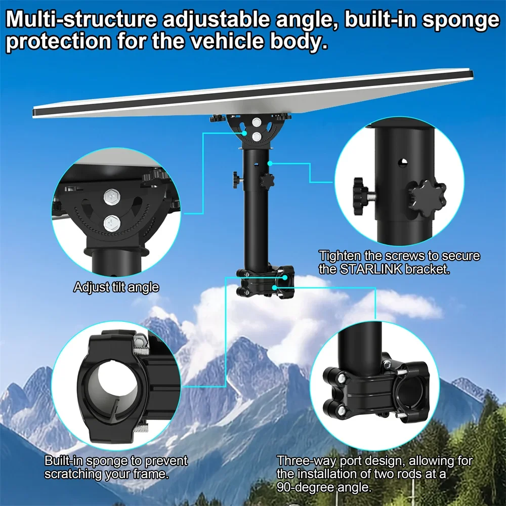 Starlink Mounting Kit For Starlink Gen3 Mini Metal Bracket Set With Anti-slip Pad Suitable For RV Roof for Starlink Gen3 Portable satellite dish kits