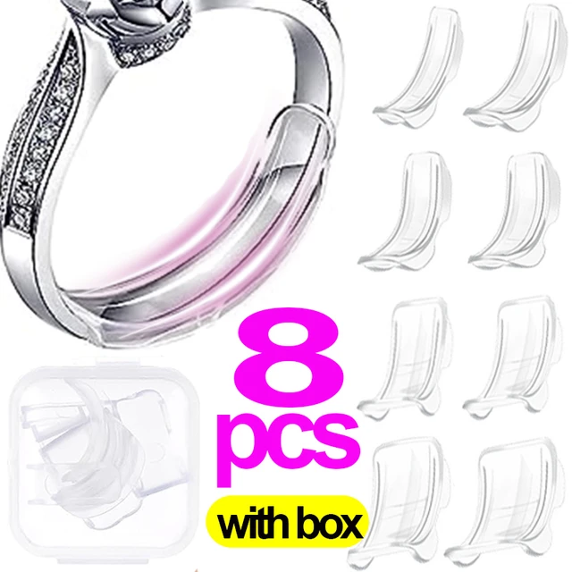 8 Sizes Silicone Anti Lost Invisible Clear Ring Resizer Loose