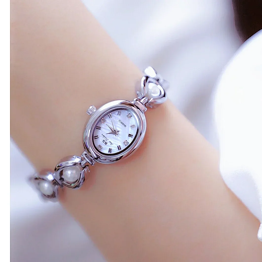 MAYZHISU Luxury Women's Watch Pearl Bracelet Women Watches Alloy Waterproof Business Quartz Wristwatches for Ladies Female Clock