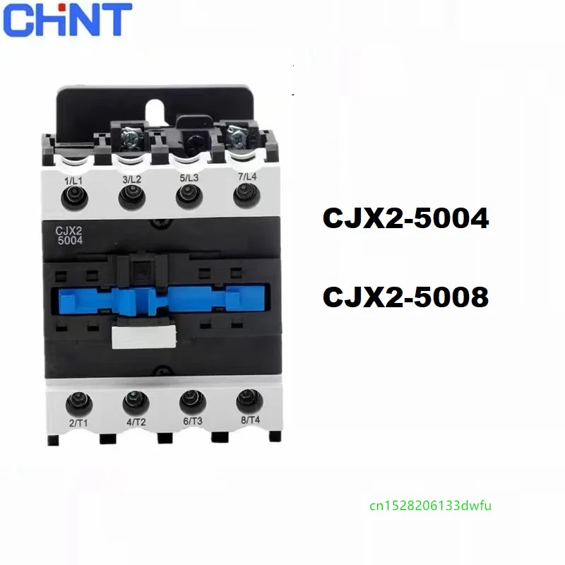 

CHINT CJX2-5004 4NO CJX2-5008 2NO 2NC 50A LC1D AC Contactor DIN Rail Mount Electric Power Contactor AC 24V 36V 110V 220V 380V