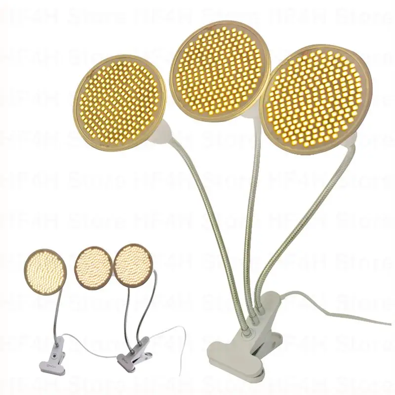 1 2 3 Head Led Sunlight Grow Light Plant Growing Lfull Spectrum Phyto Yellow Lamp Hydro Fitolamp Growbox Clip Veg Flower B4