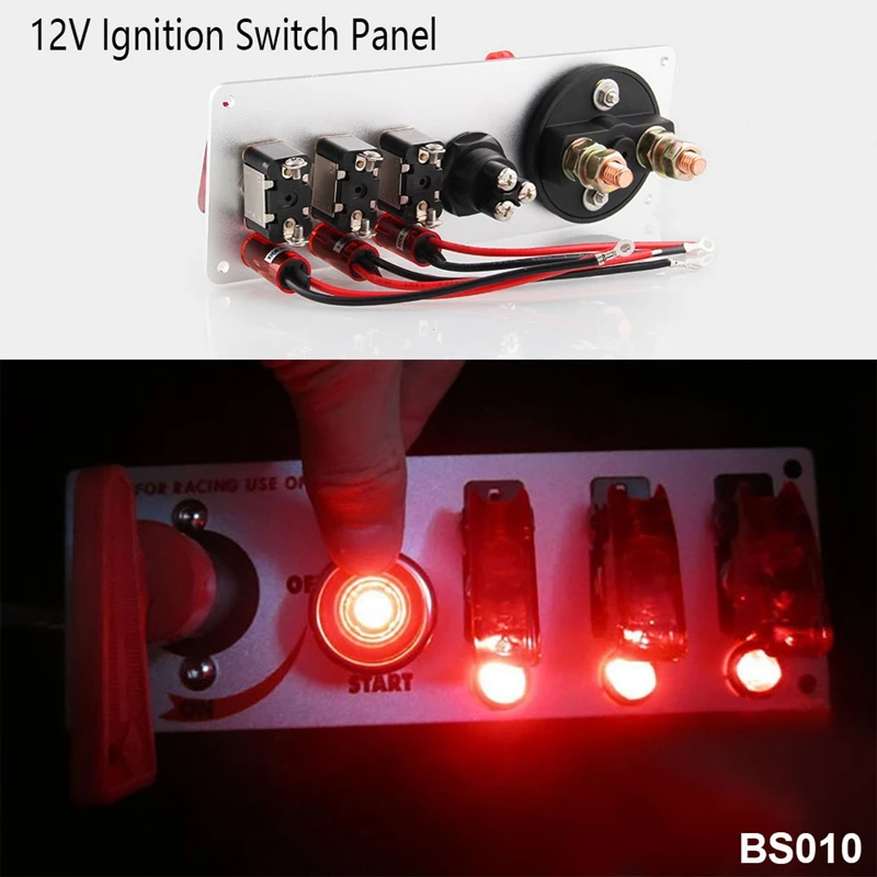 

Car Accessories LED Toggle Switch For Racing Car Engine Start Push Button 12V Ignition Switch Panel