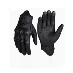 Breathable Leather Motorcycle Gloves - M (No holes)