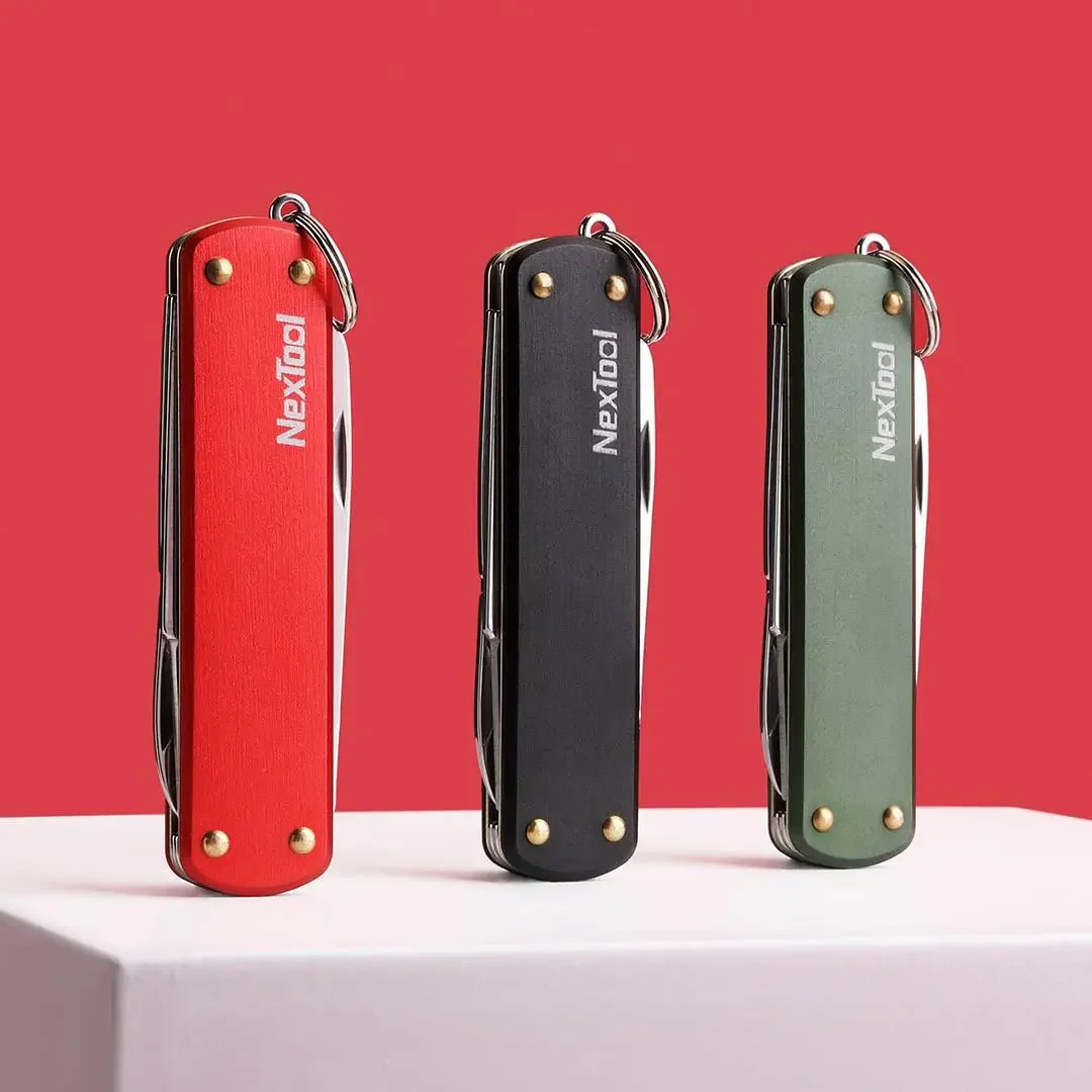 NexTool EDC 미니 나이프 멀티툴 접이식 가위, 스크루 드라이버 포켓, 휴대용 야외 커터, 다목적 수리 도구, 열쇠 고리