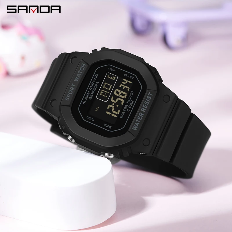 SANDA Boys Girls Digital Watch Women LED Sports Watch For Women Wrist Watch Ladies Waterproof Electronic Watch Children Gift 5