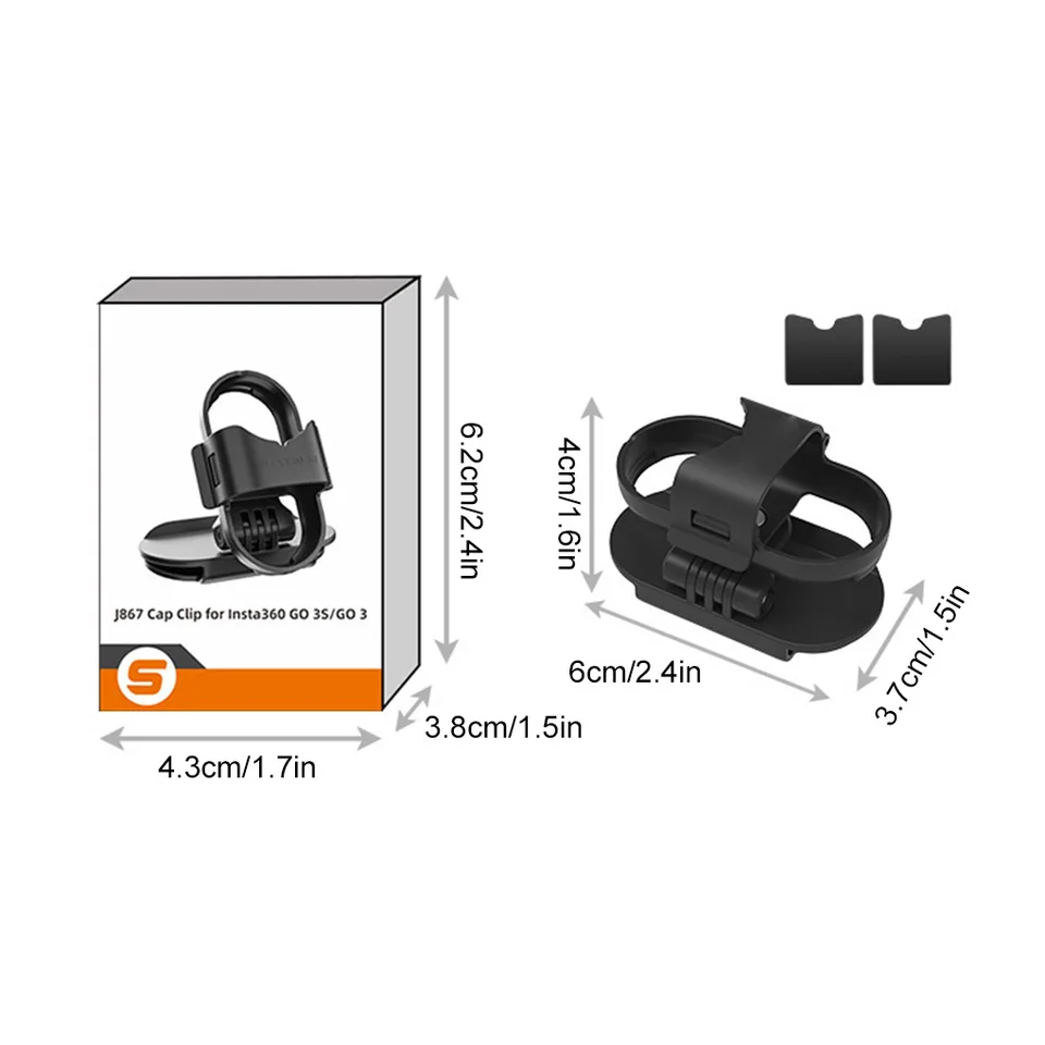 Clip Magnetica Per Fotocamera Sportiva Insta360 GO 3/GO 2 - Regolabile, Fissaggio Rapido, Nero - 7