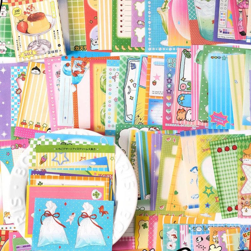 100Pcs Star Candy Material Paper Memo Pad Decoration Scrabooking DIY Collage Background Notes Paper Kawaii Stationery 5