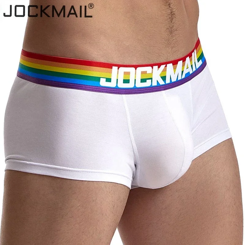 JOCKMAIL Mens Boxers Cotton Rainbow Sexy Men Underwear Mens Underpants Male  Panties Shorts U Convex Pouch for Gay White Black - AliExpress