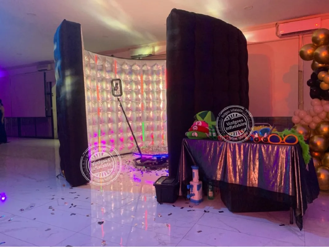 

Inflatable Led 360 Photo Booth Enclosure Wall With 24pcs Led Light Tube Photo Booth Backdrop For Wedding, Event,