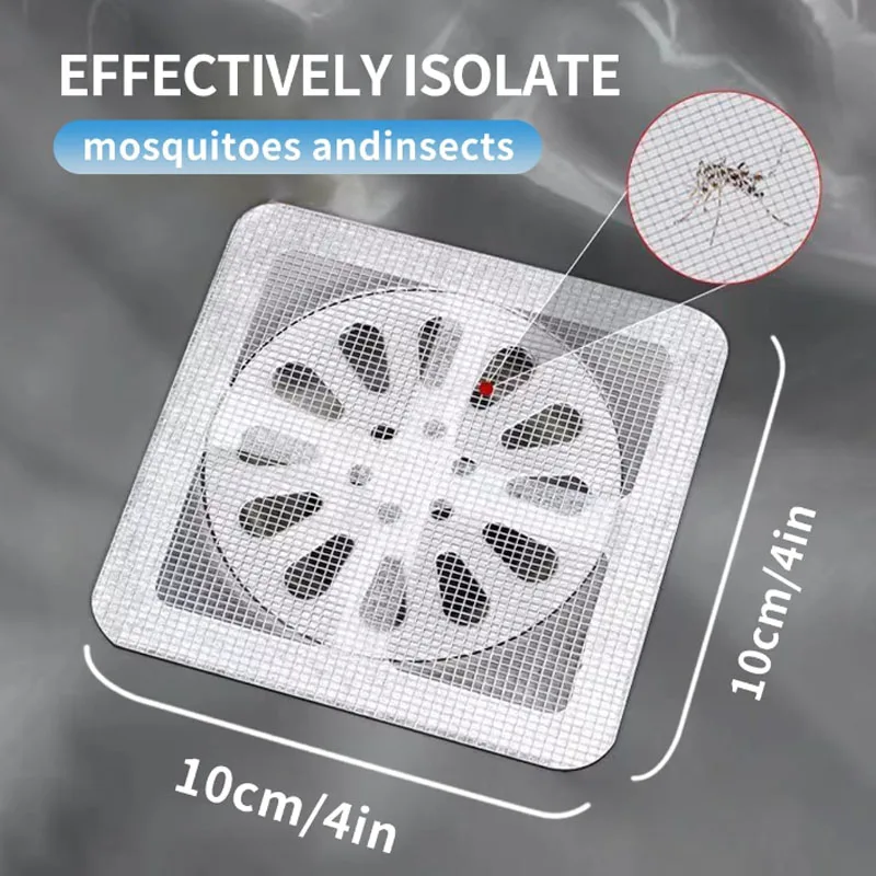 1-3Rolls Cutable Shower Drain Hair Catcher Self-Adhesive Floor Drain Stickers Disposable Mesh Sink Strainer Filter for Bathroom 4