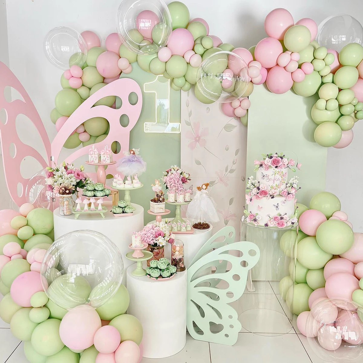 142Pcs Rose Papillon Latex Ballon Guirlande Kit, Métallique Mat Rose  Tailles Différentes Ballons Arche avec Ruban pour Filles Baby Shower Fête d' Anniversaire Mariage Décorations