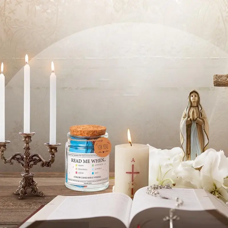 Read Me When Bible Verses Jar Creative Glass Prayer Jar With Bible Verses Blessings And Gratitude Jar With Versatile Scripture 3