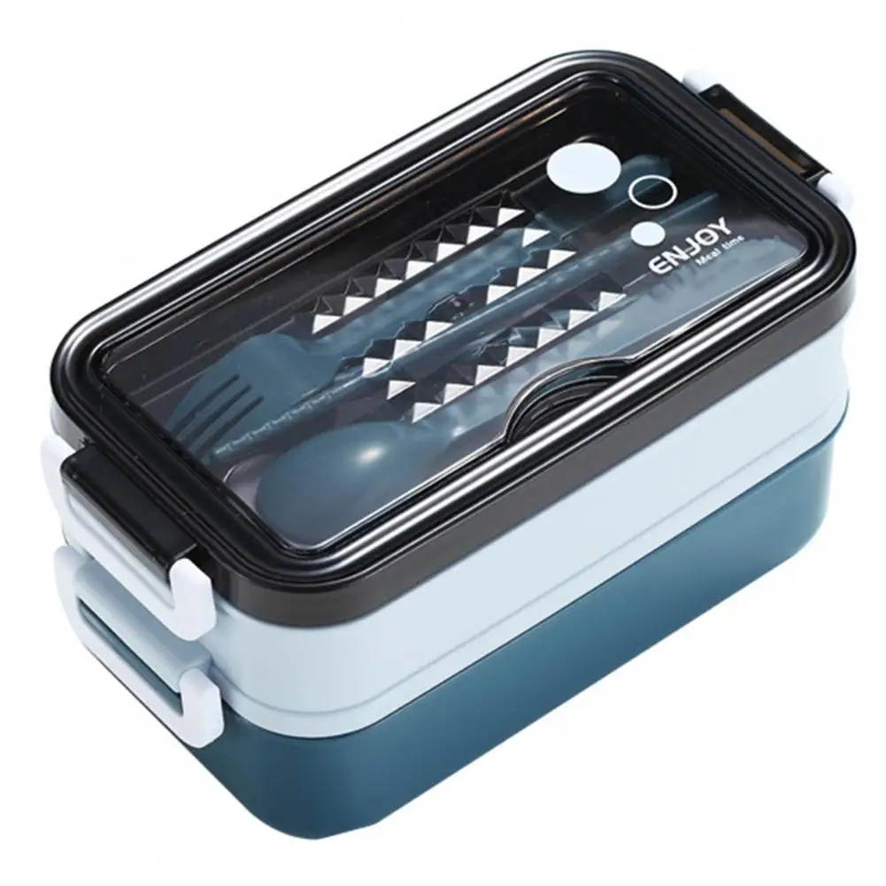 

Lunch Box with Cutlery Large Capacity Leak-Proof Easy to Clean Bento Food Box for Home Office School
