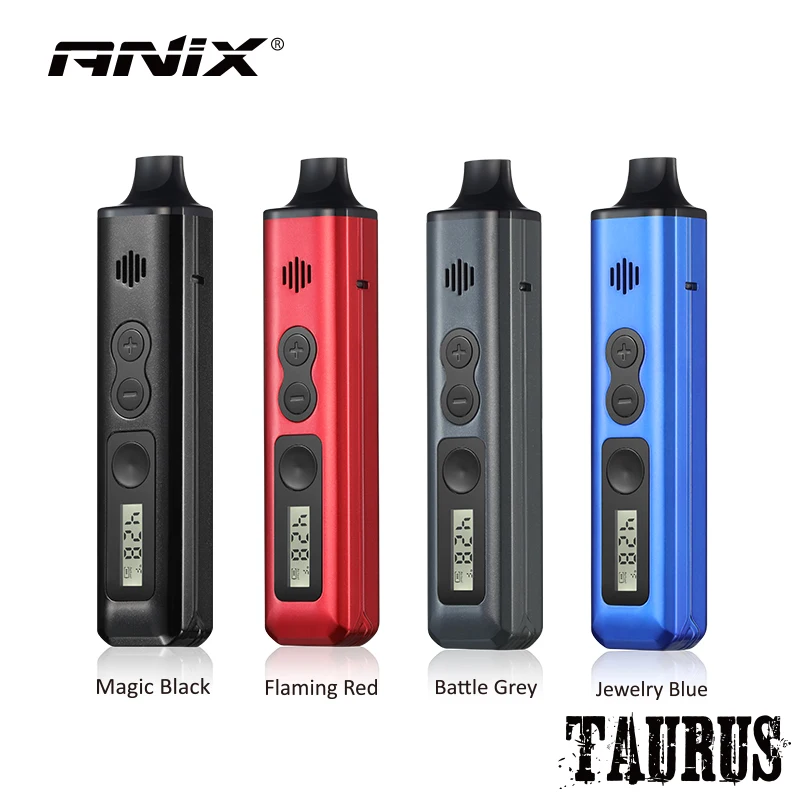 

E Cigarettes ANIX TAURUS Dry Herb Vaporizer Ceramic Chamber Handheld Personal Mod with Temperature Control Tobacco Herbal Vape