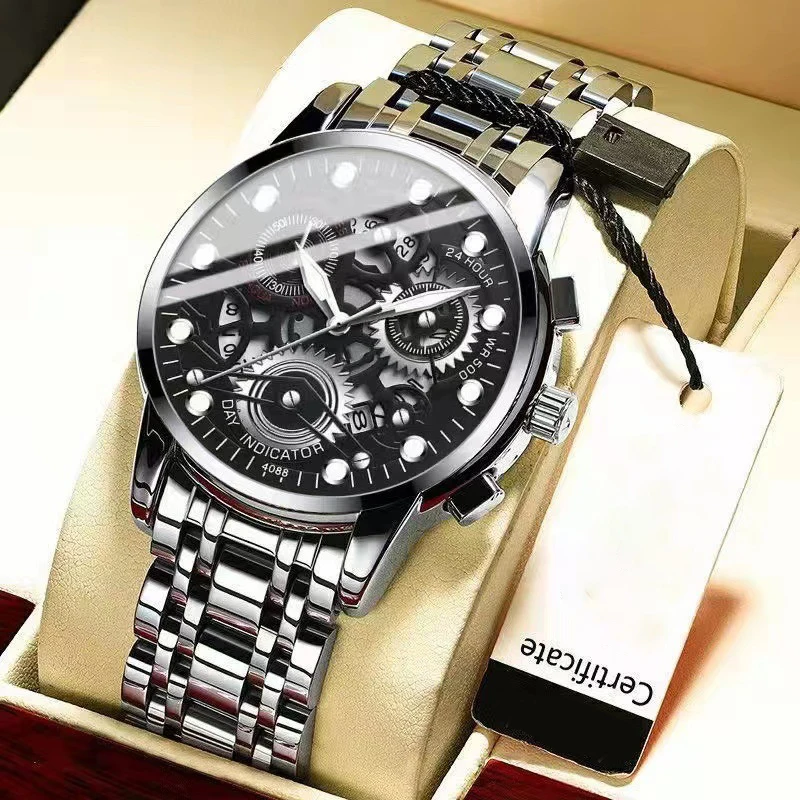 Men Luxury Quartz Watch for Man Quartz Watches Male Wristwatches Men’s Automatic Mechanical Waterproof Luminous Casual Clock